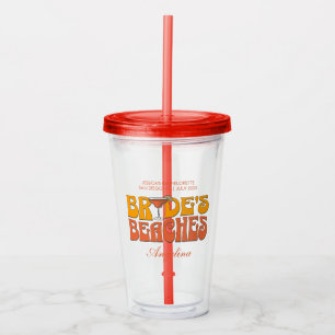 Strand Bachelorette Party Groovy bruid's stranden Acryl Drinkbeker
