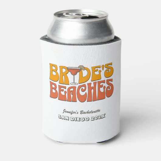 Strand Bachelorette Party Groovy bruid's stranden Blikjeskoeler (Blikje Achterkant)