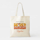 Strand Bachelorette Party Groovy bruid's stranden Tote Bag (Achterkant)