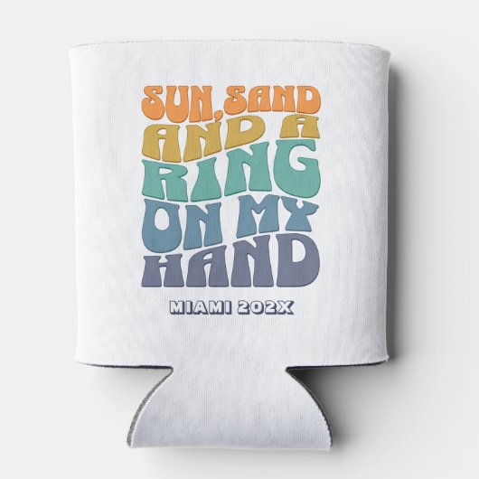 Strand Bachelorette Party Groovy Retro Beach Bride Blikjeskoeler (Achterkant)