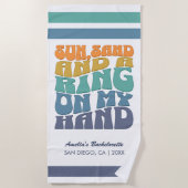 Strand Bachelorette Party Groovy Retro Beach Bride Strandlaken (Voorkant)