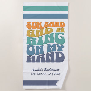 Strand Bachelorette Party Groovy Retro Beach Bride Strandlaken