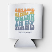 Strand Bachelorette Party Groovy Retro bruidsmeisj Blikjeskoeler (Voorkant)