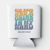 Strand Bachelorette Party Groovy Retro bruidsmeisj Blikjeskoeler (Achterkant)