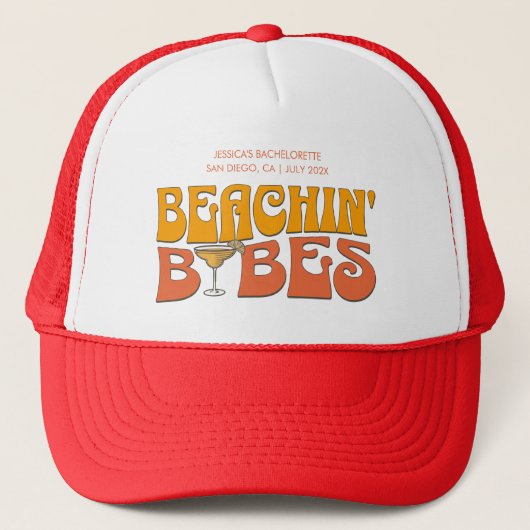 Strand Bachelorette Party Groovy Strand Babes Trucker Pet (Voorkant)