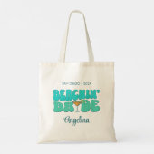 Strand Bachelorette Party Groovy Vrijgezellenfeest Tote Bag (Achterkant)