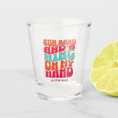 Strand Bachelorette Party Groovy Zandring Shot Glas (Voorkant)