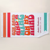 Strand Bachelorette Party Groovy Zandring Strandlaken (Voorkant)