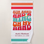 Strand Bachelorette Party Groovy Zandring Strandlaken (Voorkant)