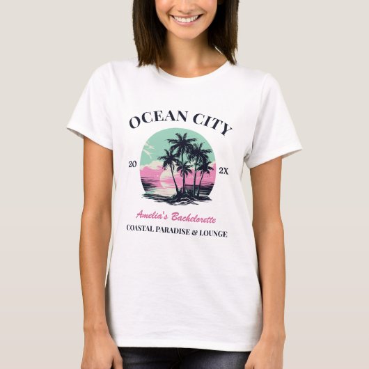 Strand Bachelorette Party Matching Meisjes Weekend T-shirt (Voorkant)