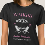 Strand Bachelorette Party Meisjes Trip Gepersonali T-shirt<br><div class="desc">Maak een plons op uw aankomende vrijgezellenfeest met deze prachtige strand vrijgezellenfeest gepersonaliseerde t-shirts. Of je nu een stranduitstap, een meisjesvakantie of een beste vriendenvakantie viert, deze custom beach bachelorette party t-shirts zijn de perfecte aanvulling op je onvergetelijke uitje. Voeg een persoonlijke touch toe aan uw vrijgezellenfeestkleding met aangepaste naam,...</div>
