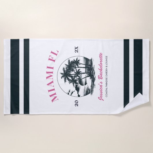 Strand Bachelorette Party Meisjes Weekend Trip Cus Strandlaken (Voorkant)