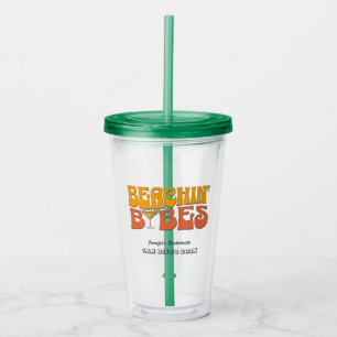 Strand Bachelorette Party Retro Beachin Babes Acryl Drinkbeker