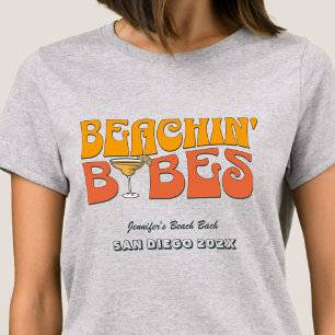 Strand Bachelorette Party Retro Beachin Babes T-shirt