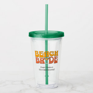 Strand Bachelorette Party Retro Groovy Beach Bride Acryl Drinkbeker