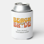 Strand Bachelorette Party Retro Groovy Beach Bride Blikjeskoeler (Blikje Achterkant)