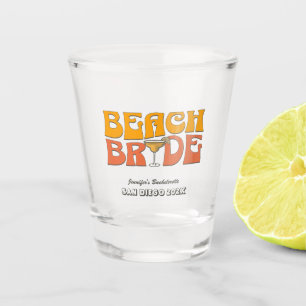 Strand Bachelorette Party Retro Groovy Beach Bride Shot Glas
