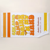 Strand Bachelorette Party Retro Zand Drink Strandlaken (Voorkant)