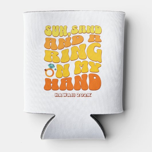 Strand Bachelorette Party Retro Zandring Blikjeskoeler (Voorkant)