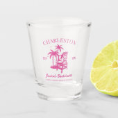 Strand Bachelorette Party Roze Aangepaste Bruidsme Shot Glas (Voorkant)
