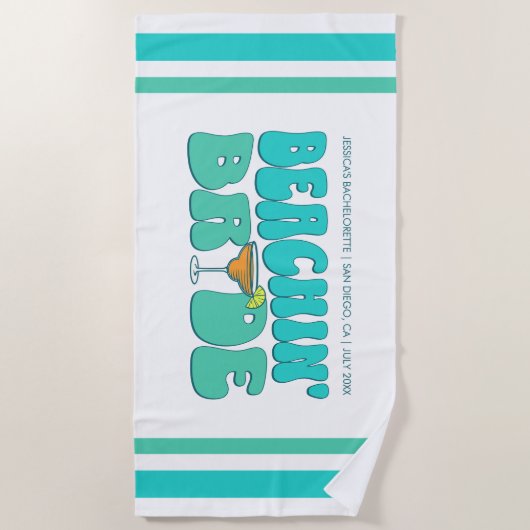 Strand Bachelorette Party Strand Bruid Girls Trip Strandlaken (Voorkant)