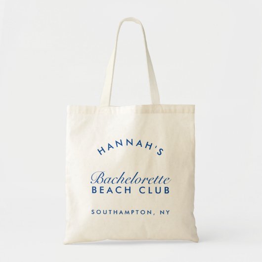 Strand Bachelorette Retro Modern gepersonaliseerd Tote Bag (Voorkant)