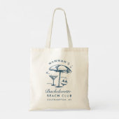 Strand Bachelorette Retro Modern gepersonaliseerd Tote Bag (Achterkant)