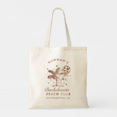Strand Bachelorette Retro Modern gepersonaliseerd Tote Bag (Achterkant)
