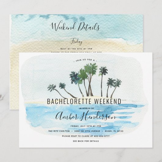 Strand Bachelorette Routebeschrijving Kaart (Voorkant / Achterkant)