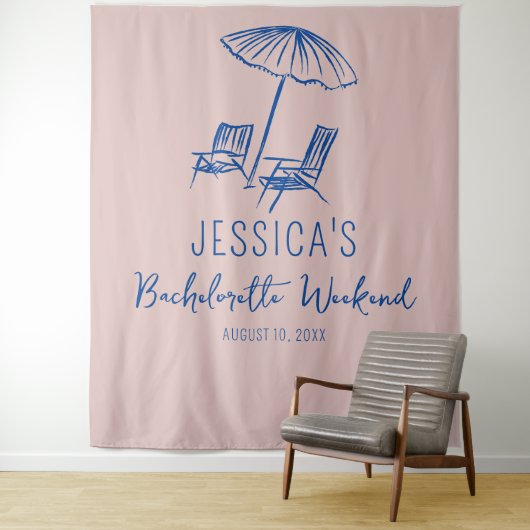 Strand Bachelorette weekend Achtergrond Fotocabine Wandkleed (In situ)