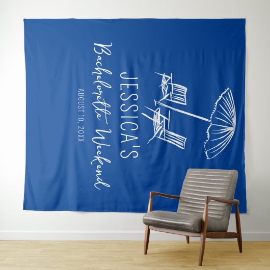 Strand Bachelorette weekend Achtergrond Fotocabine Wandkleed (In Situ (horizontaal))