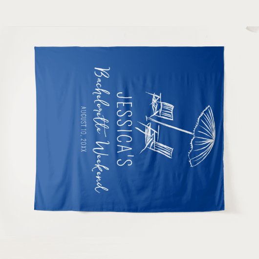 Strand Bachelorette weekend Achtergrond Fotocabine Wandkleed (Voorkant (horizontaal))