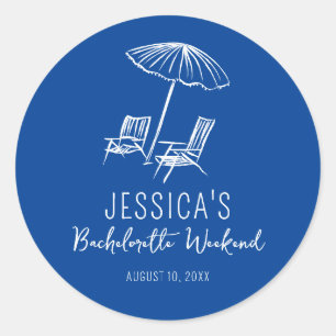 Strand Bachelorette weekend gunst Ronde Sticker