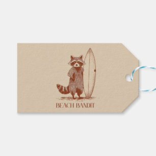 Strand Bandiet Wasbeer Surfer – Grappige Vintage Cadeaulabel