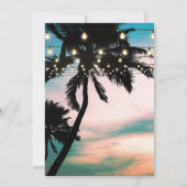  strand Beach Beach Tree Twinkle Lights Weddenscha Kaart (Achterkant)