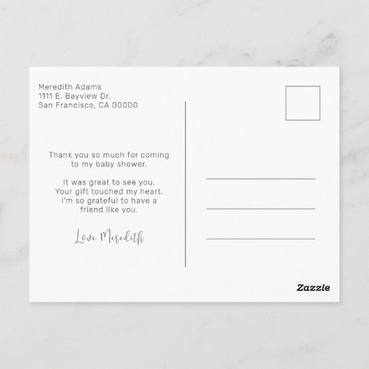 Strand Bedankt Baby Shower Geslacht Neutraal Briefkaart (Achterkant)