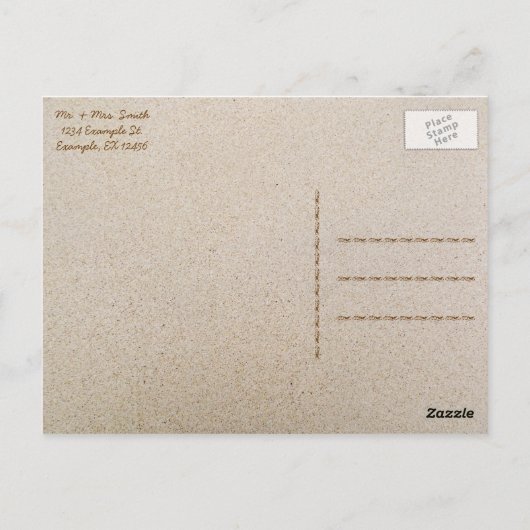 Strand "Bedankt" Opmerking Briefkaart-Verstuur op Briefkaart (Achterkant)