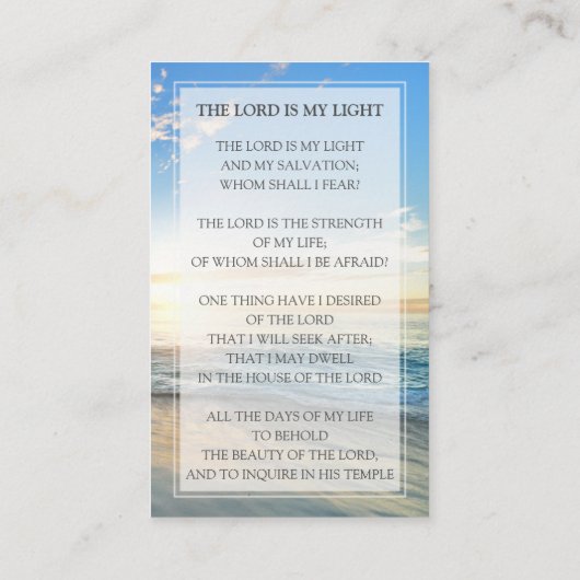 Strand begrafenis gebed Kaart | In liefdevolle her Visitekaartje (Achterkant)