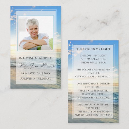 Strand begrafenis gebed Kaart | In liefdevolle her Visitekaartje (Voorkant / Achterkant)