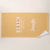 Strand beste ontsnapping iedereen kan geel hebben strandlaken (Voorkant)