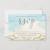 Strand Bestemming Bruiloft Maaltijd Keuze RSVP-kaa RSVP Kaartje (Voorkant)