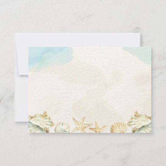 Strand Bestemming Bruiloft Maaltijd Keuze RSVP-kaa RSVP Kaartje (Achterkant)