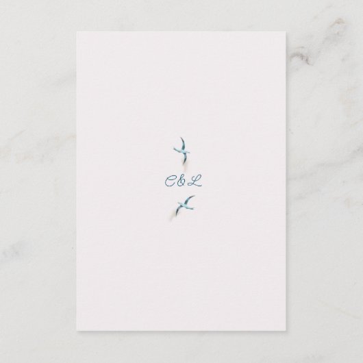 Strand Bestemming Details QR Code Bruiloft Informatiekaartje (Achterkant)