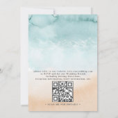 Strand Bestemming Elegante Moderne QR Code Trouwen Kaart (Achterkant)