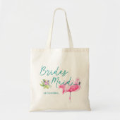 Strand bestemming flamingo bruiloft bruidsmeisje tote bag (Voorkant)