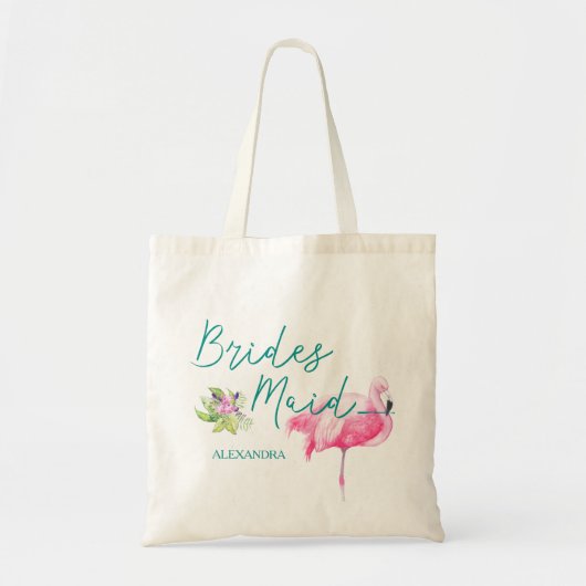 Strand bestemming flamingo bruiloft bruidsmeisje tote bag (Voorkant)
