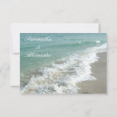 Strand Bestemming Huwelijkskaartje Kleine RSVP (Achterkant)