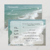 Strand Bestemming Huwelijkskaartje Kleine RSVP Kaartje (Voorkant / Achterkant)