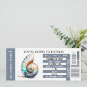 Strand bestemming instapkaart ticket shell kaart (Staand voorkant)