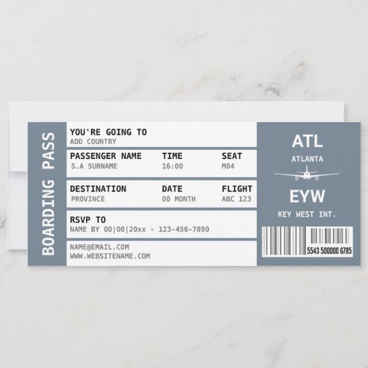 Strand bestemming instapkaart ticket shell kaart (Achterkant)